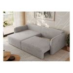 Narożnik MESTO L - strona lewa - jasnoszary, plusz