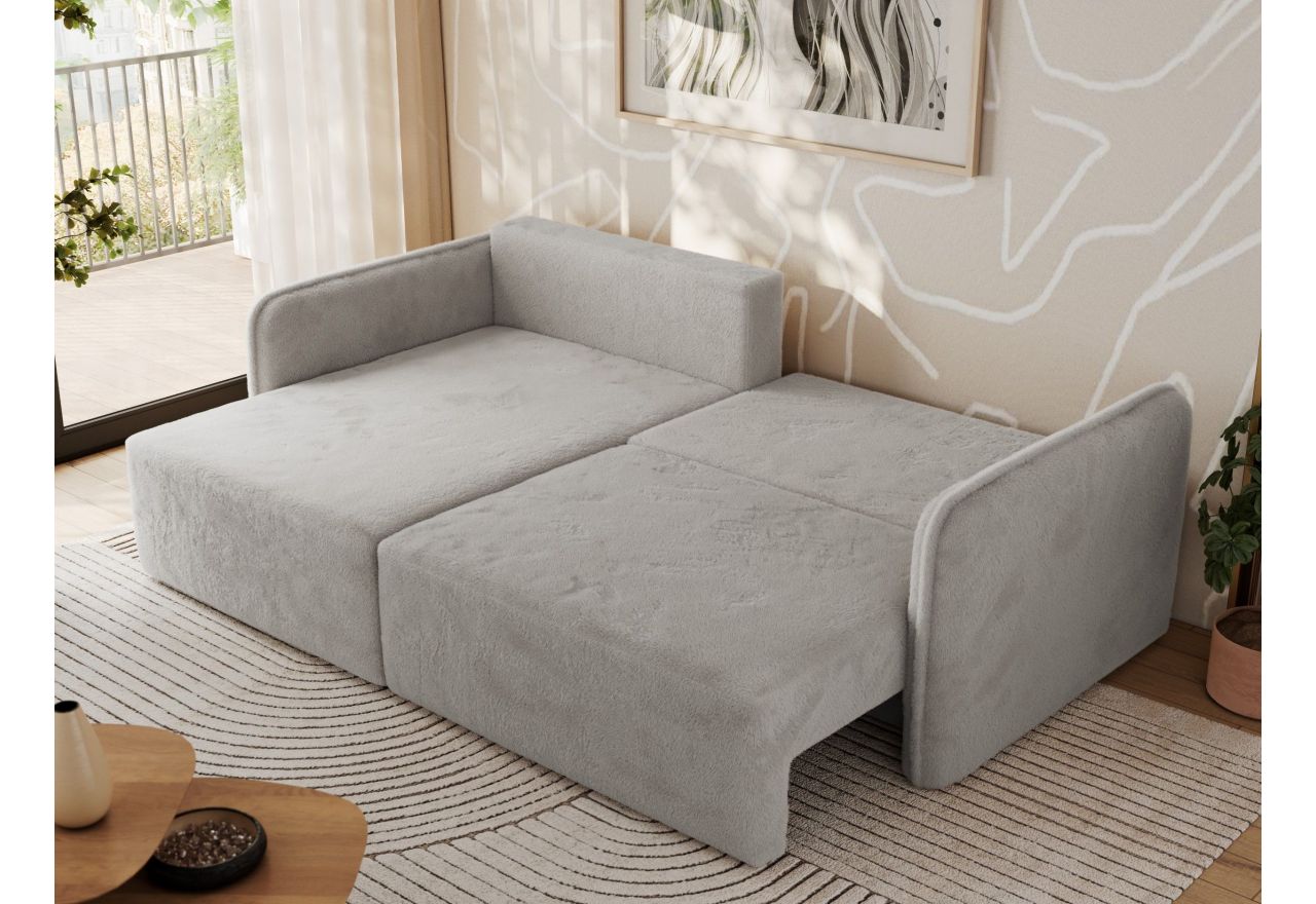 Narożnik MESTO L - strona lewa - jasnoszary, plusz