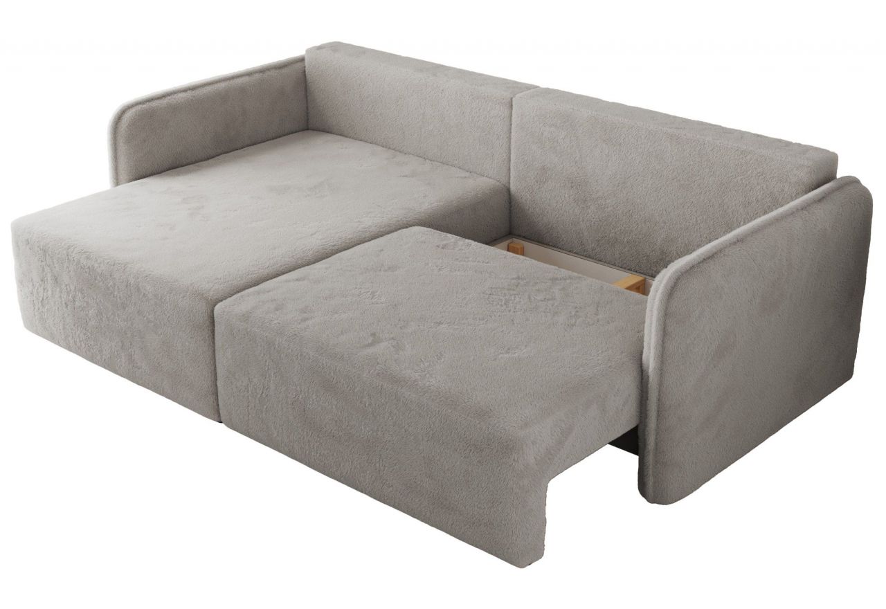 Narożnik MESTO L - strona lewa - jasnoszary, plusz