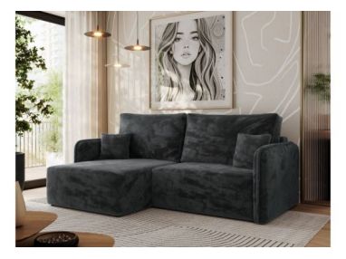 Narożnik MESTO L - strona lewa - ciemnoszary, plusz