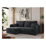 Narożnik MESTO L - strona lewa - ciemnoszary, plusz