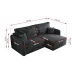 Narożnik MESTO L - strona lewa - ciemnoszary, plusz