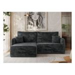 Narożnik MESTO L - strona lewa - ciemnoszary, plusz