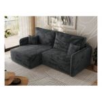 Narożnik MESTO L - strona lewa - ciemnoszary, plusz