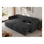 Narożnik MESTO L - strona lewa - ciemnoszary, plusz