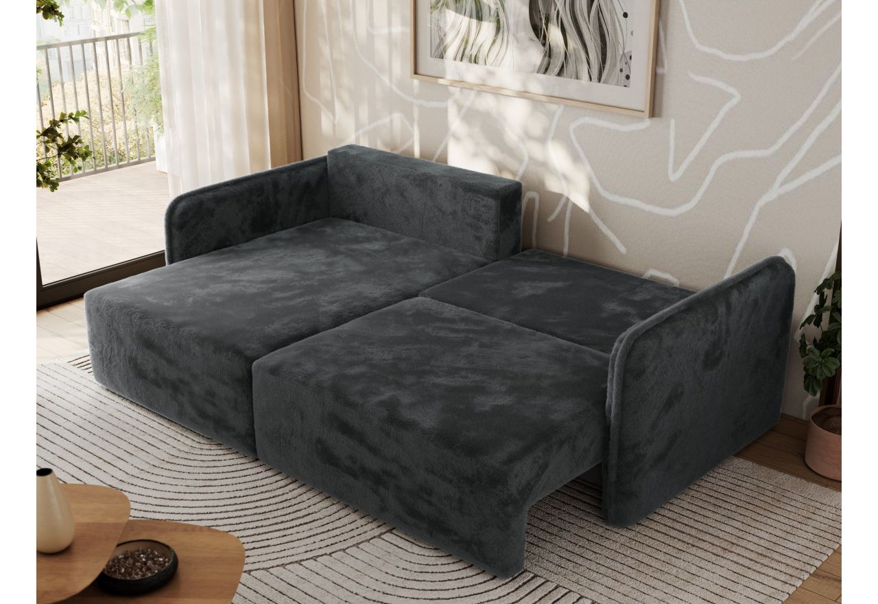 Narożnik MESTO L - strona lewa - ciemnoszary, plusz