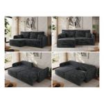 Narożnik MESTO L - strona lewa - ciemnoszary, plusz