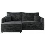 Narożnik MESTO L - strona lewa - ciemnoszary, plusz