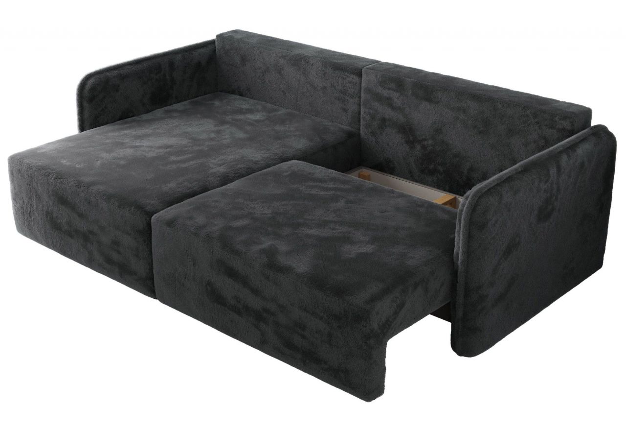 Narożnik MESTO L - strona lewa - ciemnoszary, plusz