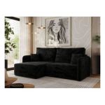 Narożnik MESTO L - strona lewa - czarny, plusz