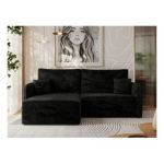 Narożnik MESTO L - strona lewa - czarny, plusz