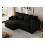 Narożnik MESTO L - strona lewa - czarny, plusz