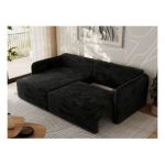 Narożnik MESTO L - strona lewa - czarny, plusz