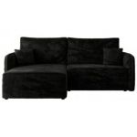 Narożnik MESTO L - strona lewa - czarny, plusz