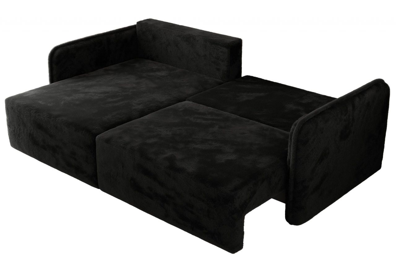 Narożnik MESTO L - strona lewa - czarny, plusz