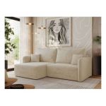 Narożnik MESTO L - strona lewa - kremowy, plusz