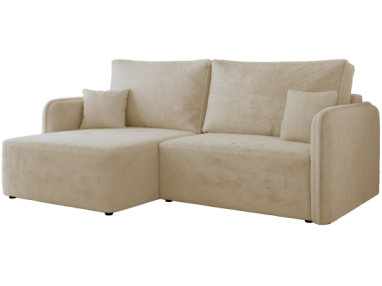 Narożnik MESTO L - strona lewa - kremowy, plusz