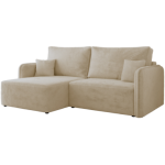 Narożnik MESTO L - strona lewa - kremowy, plusz