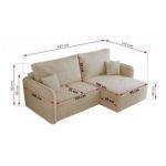 Narożnik MESTO L - strona lewa - kremowy, plusz