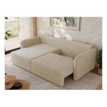 Narożnik MESTO L - strona lewa - kremowy, plusz