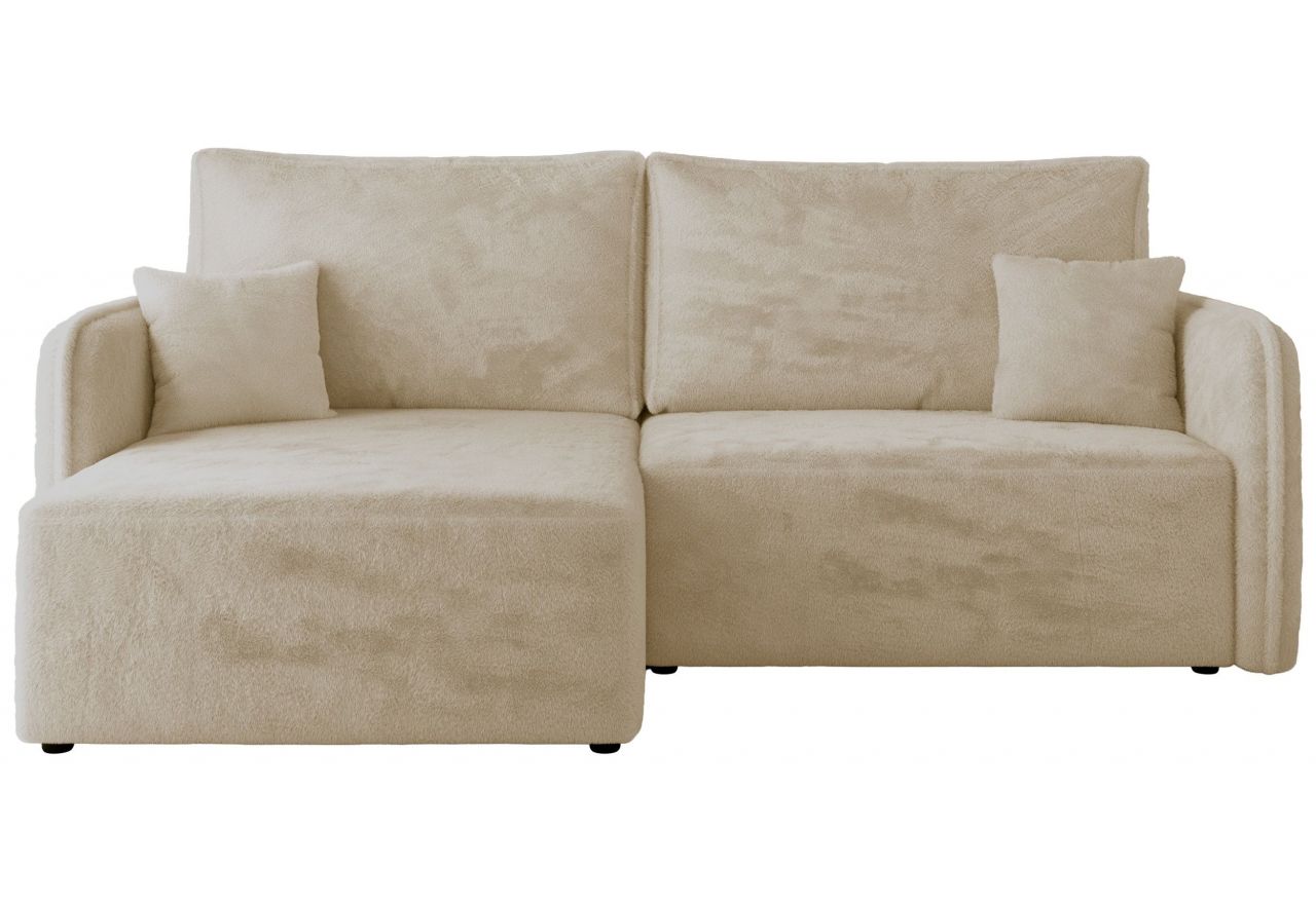 Narożnik MESTO L - strona lewa - kremowy, plusz