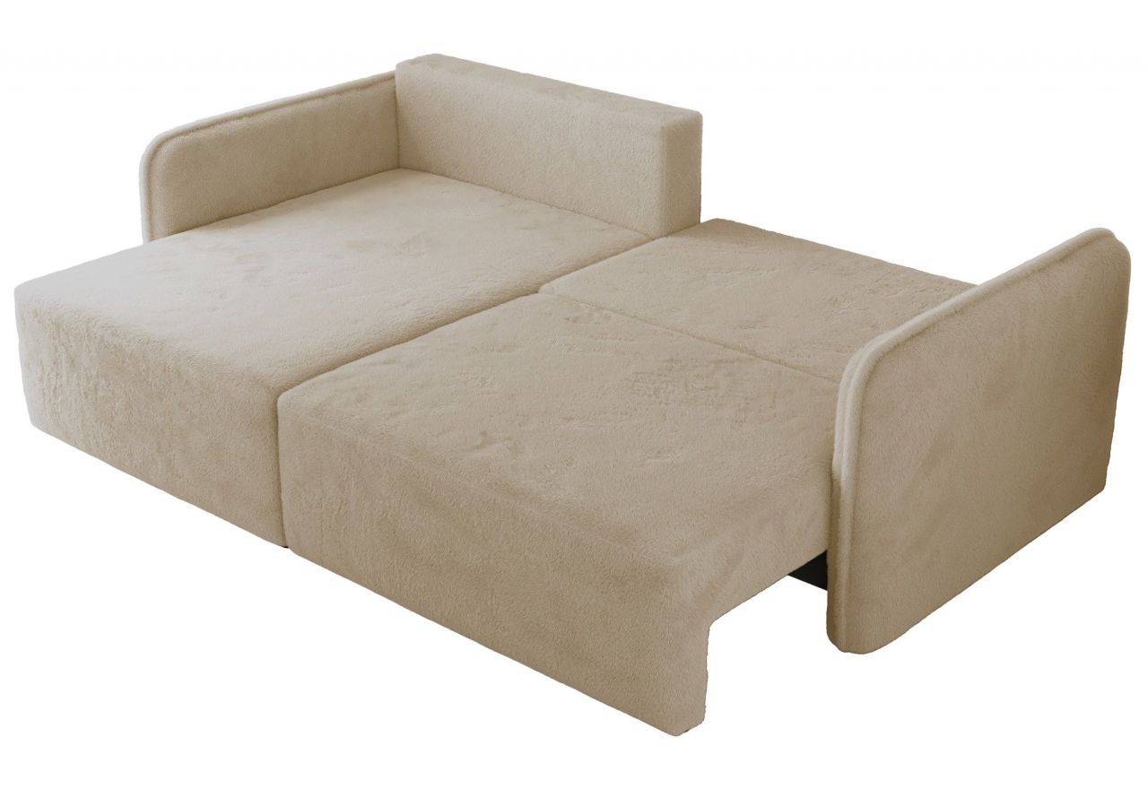 Narożnik MESTO L - strona lewa - kremowy, plusz