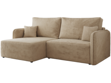 Narożnik MESTO L - strona lewa - beżowy, plusz