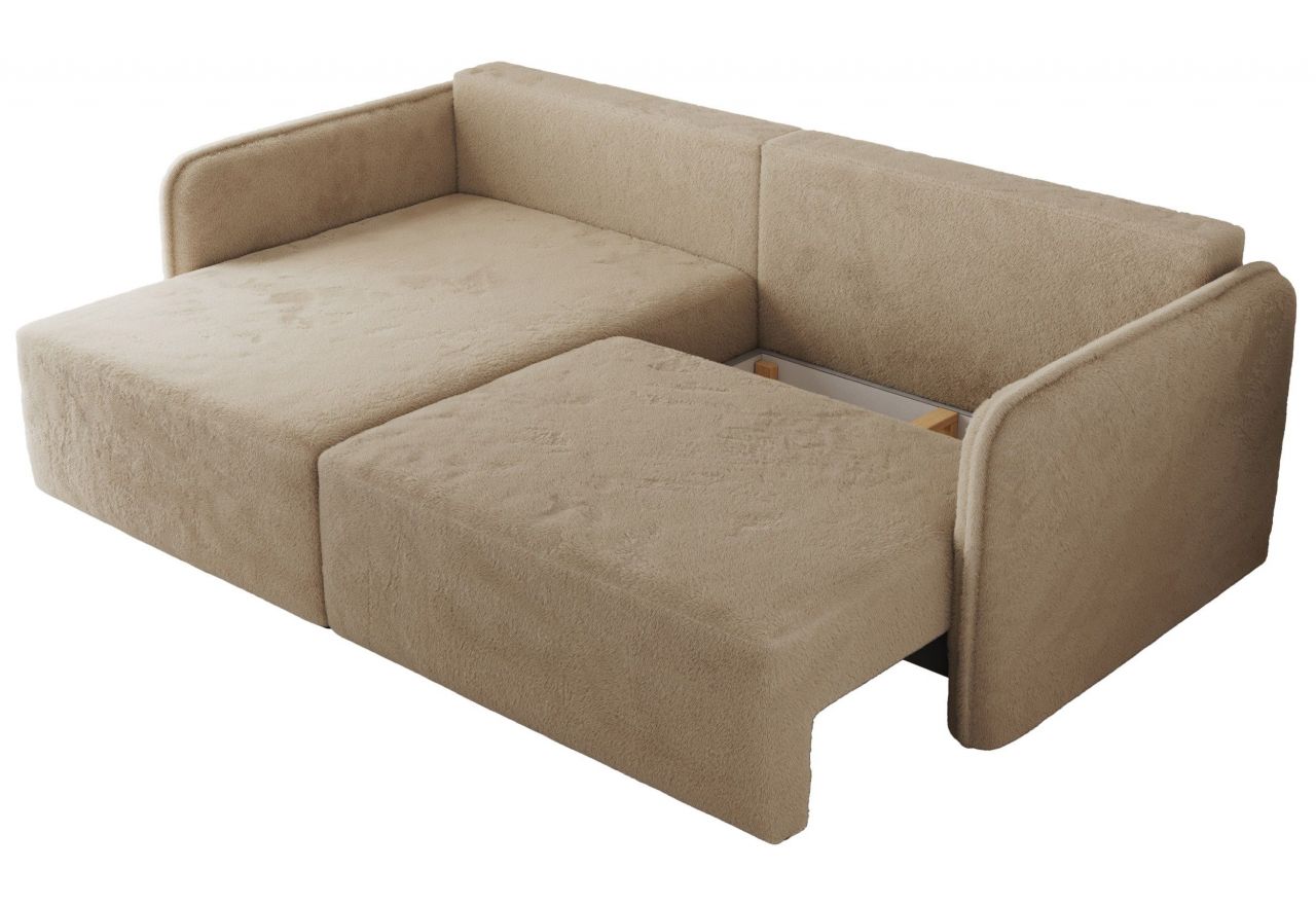 Narożnik MESTO L - strona lewa - beżowy, plusz