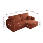 Narożnik MESTO L - strona lewa - pomarańczowy, plusz