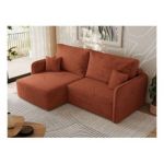 Narożnik MESTO L - strona lewa - pomarańczowy, plusz