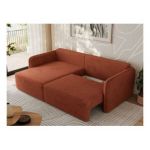 Narożnik MESTO L - strona lewa - pomarańczowy, plusz