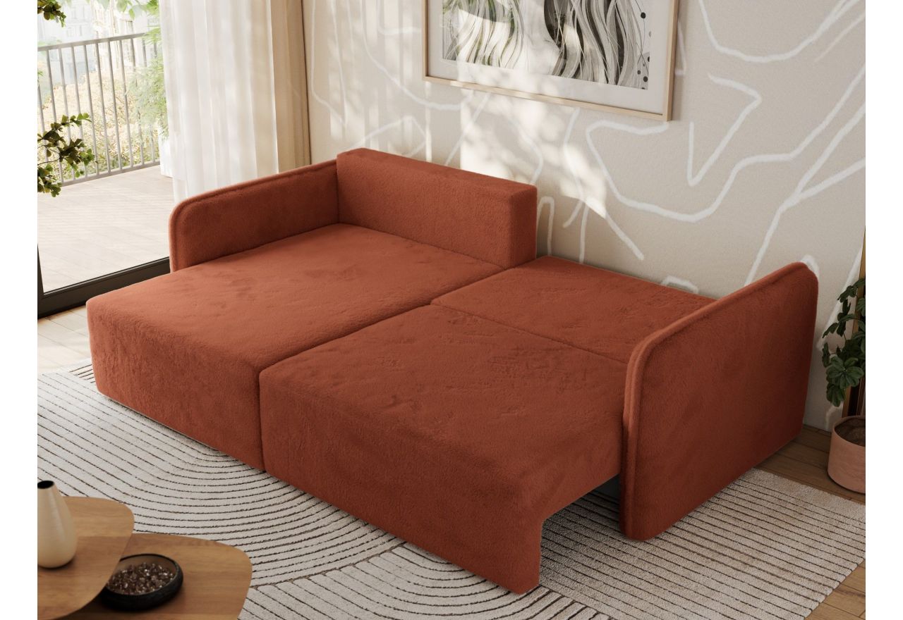 Narożnik MESTO L - strona lewa - pomarańczowy, plusz