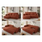 Narożnik MESTO L - strona lewa - pomarańczowy, plusz