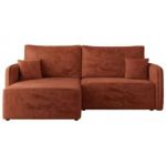 Narożnik MESTO L - strona lewa - pomarańczowy, plusz