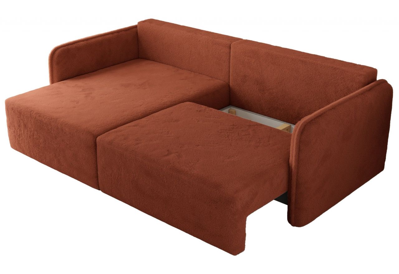 Narożnik MESTO L - strona lewa - pomarańczowy, plusz