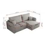 Narożnik MESTO L - strona lewa - jasnoszary, struktura