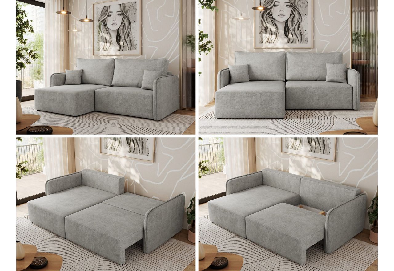 Narożnik MESTO L - strona lewa - jasnoszary, struktura