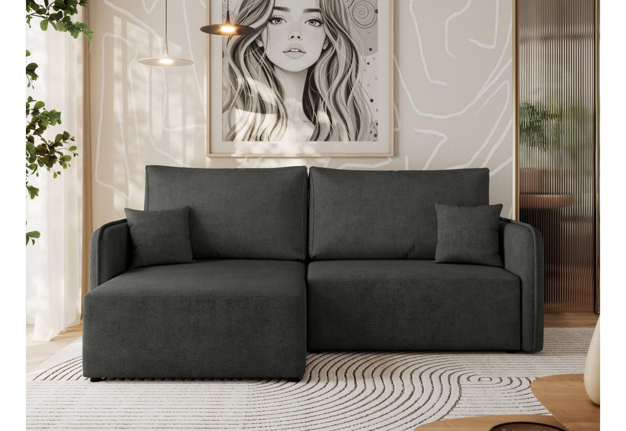 Narożnik MESTO L - strona lewa - szary, struktura