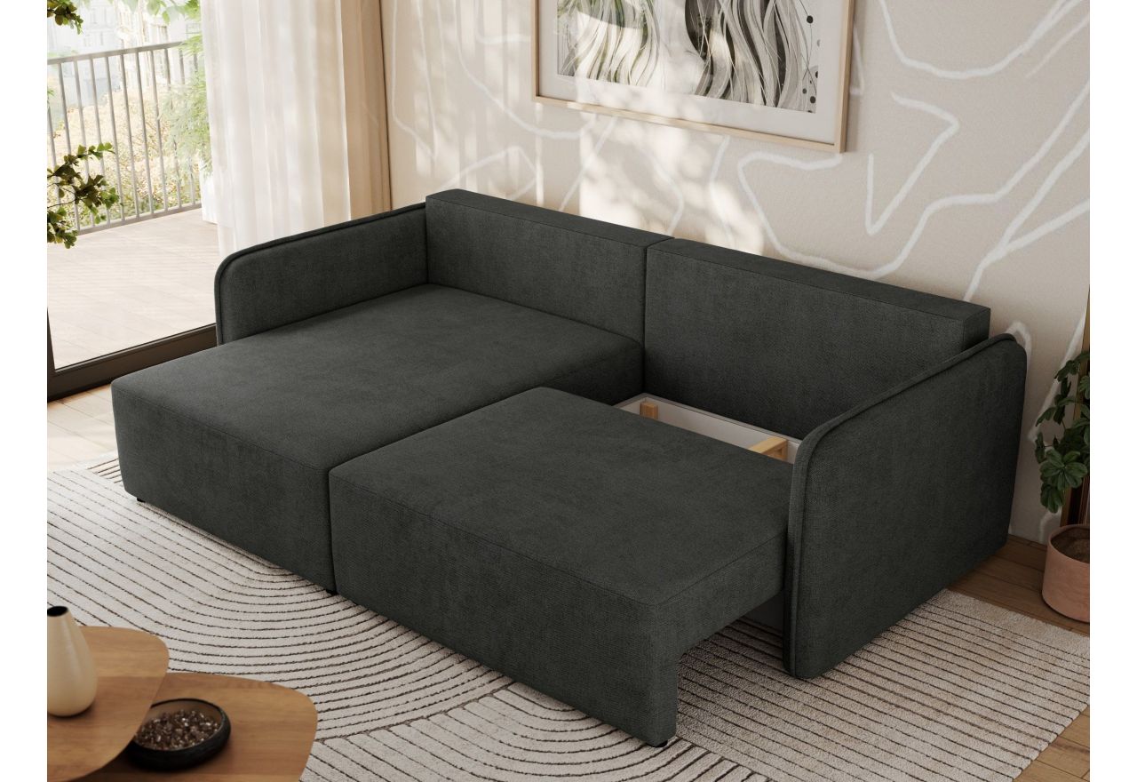 Narożnik MESTO L - strona lewa - szary, struktura