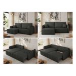 Narożnik MESTO L - strona lewa - szary, struktura