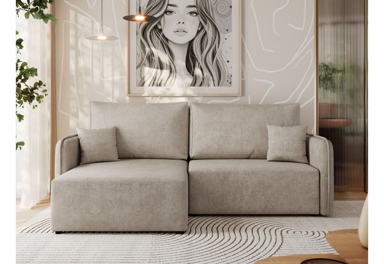 Narożnik MESTO L - strona lewa - beżowy, struktura