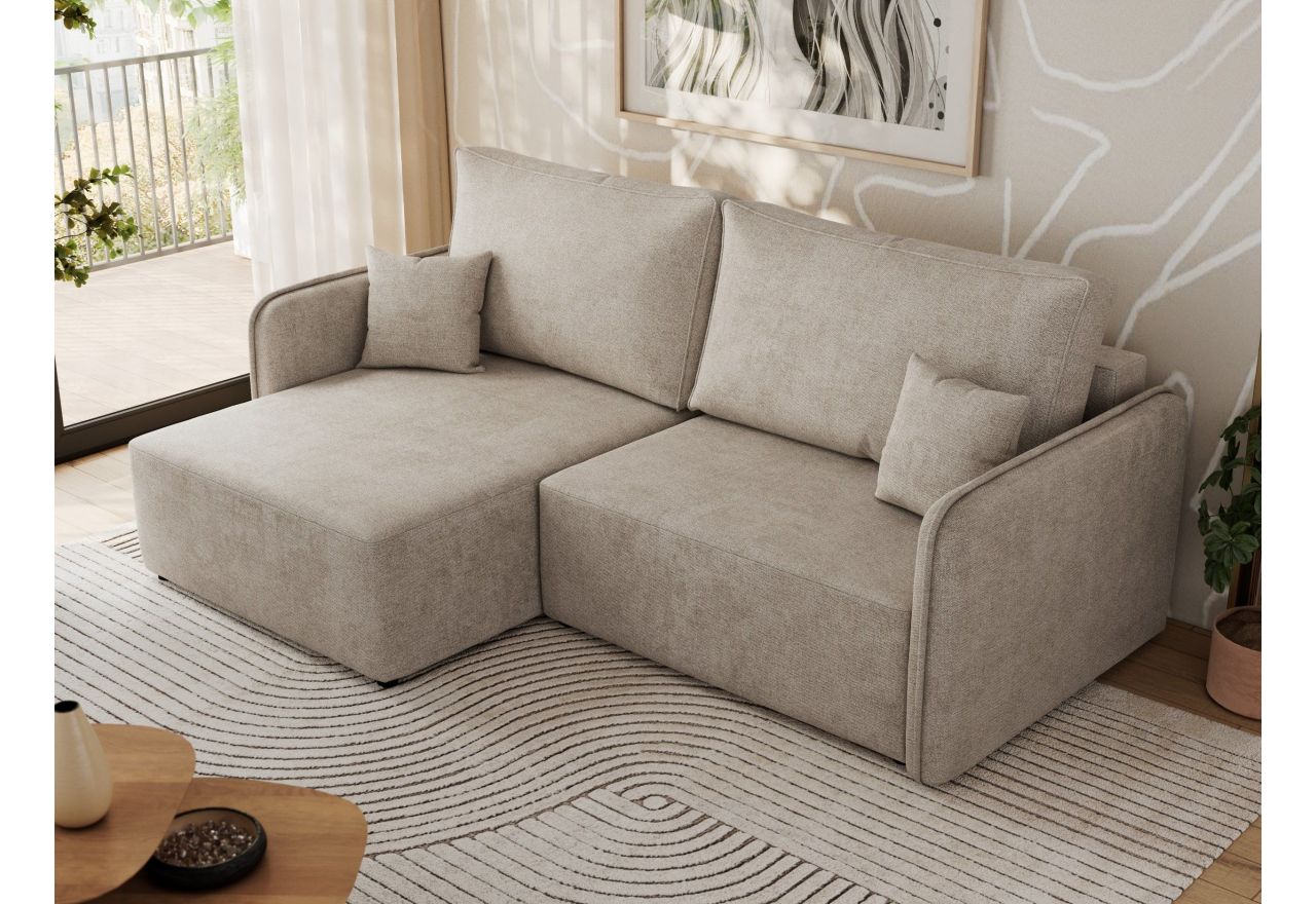 Narożnik MESTO L - strona lewa - beżowy, struktura