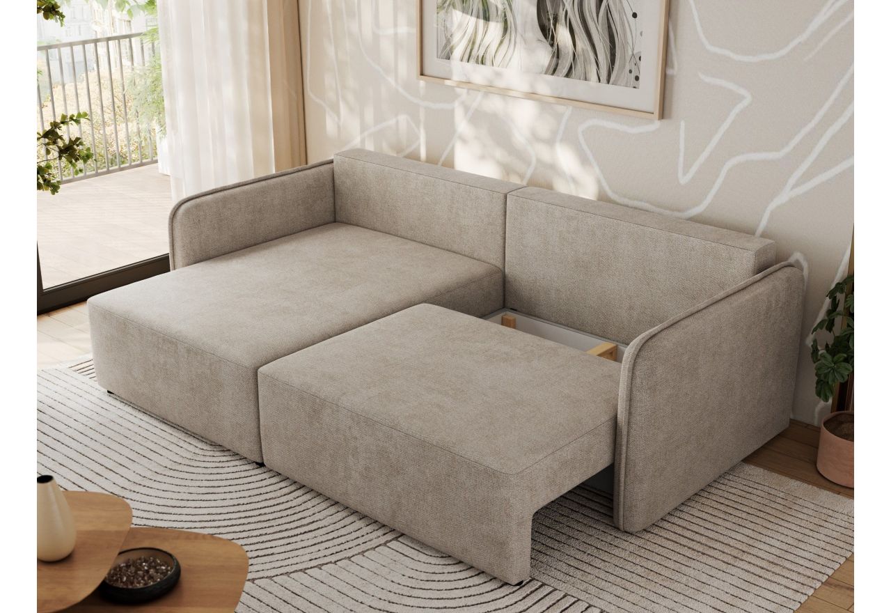 Narożnik MESTO L - strona lewa - beżowy, struktura