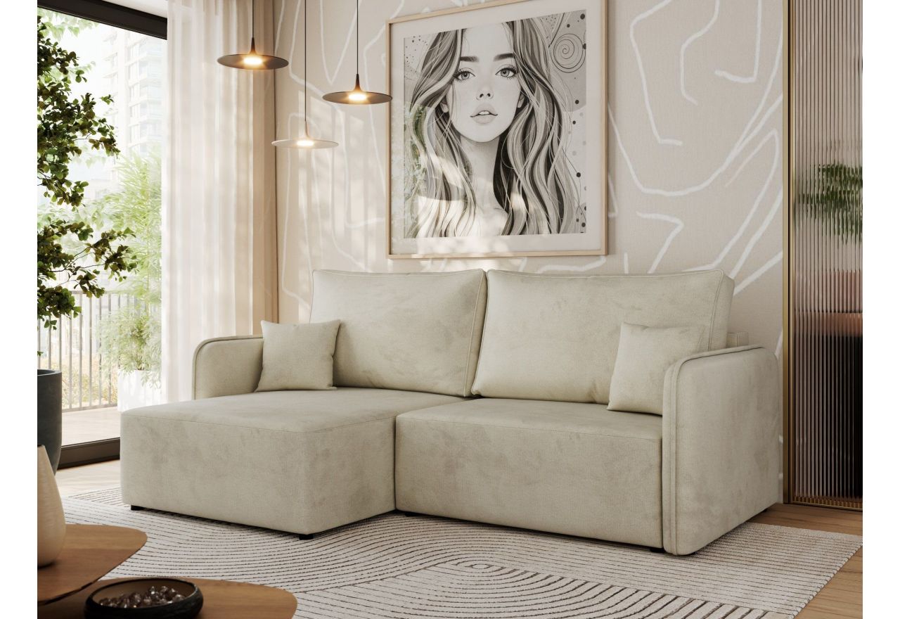 Narożnik MESTO L - strona lewa - beżowy, welvet