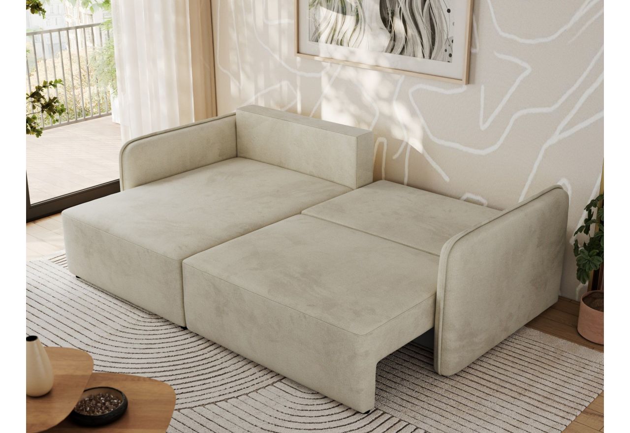 Narożnik MESTO L - strona lewa - beżowy, welvet