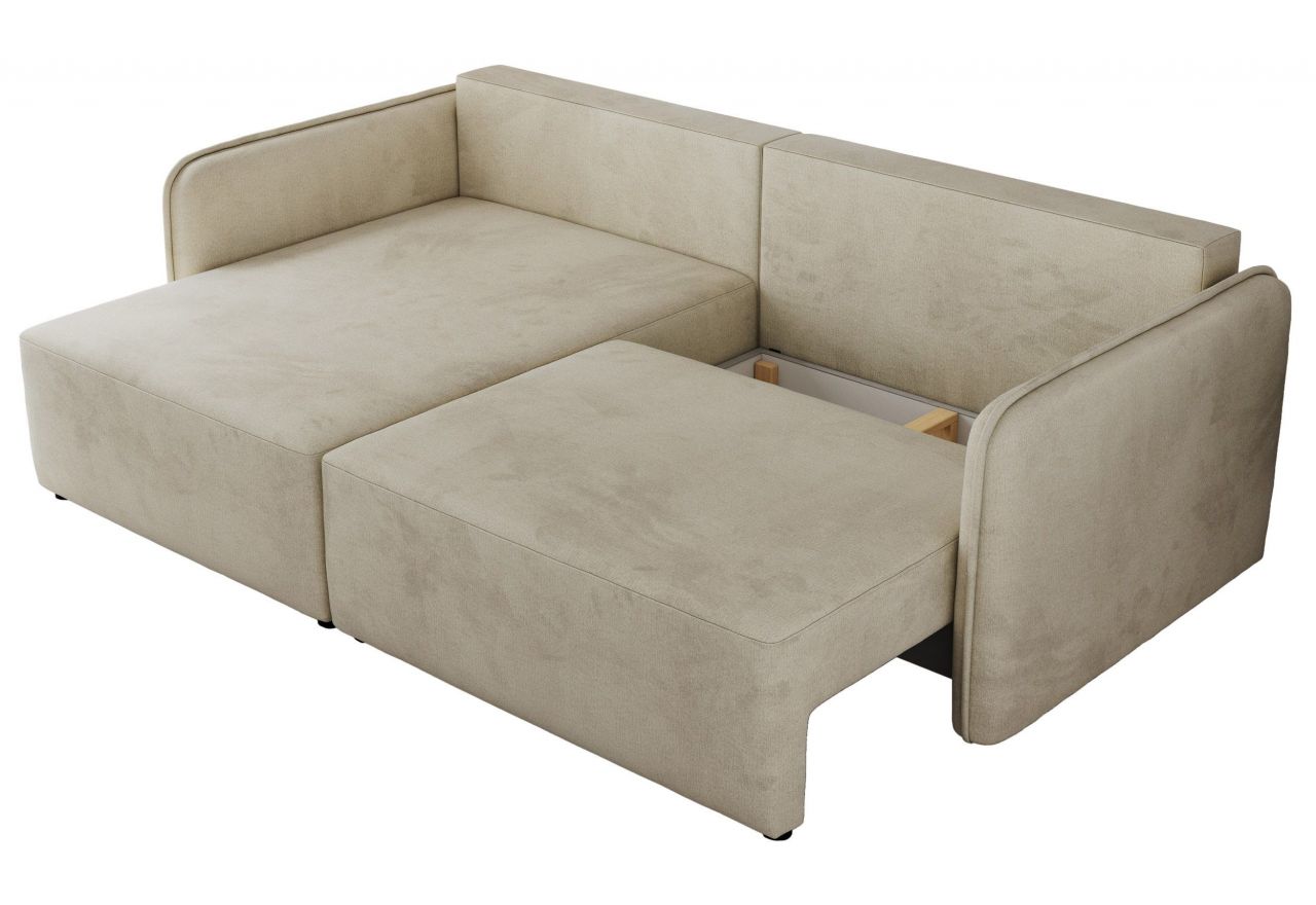 Narożnik MESTO L - strona lewa - beżowy, welvet