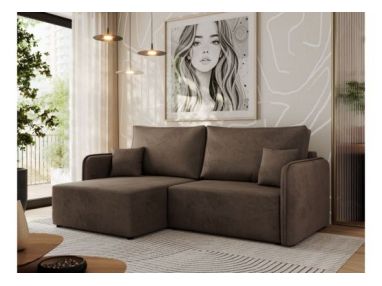 Narożnik MESTO L - strona lewa - brązowy, welvet