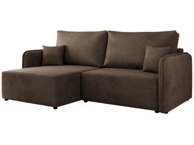 Narożnik MESTO L - strona lewa - brązowy, welvet