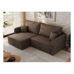 Narożnik MESTO L - strona lewa - brązowy, welvet