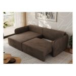 Narożnik MESTO L - strona lewa - brązowy, welvet